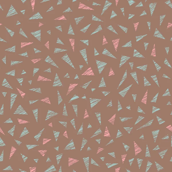 Warme Patroon Met Driehoeken Naadloze Abstracte Delta Textuur Eenvoudige Puzzel — Stockvector