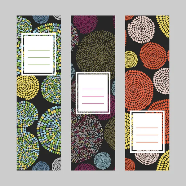 Conjunto Banners Verticales Abstractos Marco Texto Serie Motivos Cuentas Fondo — Archivo Imágenes Vectoriales