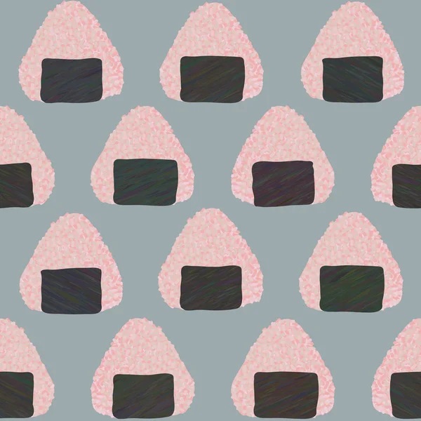 Bolas de arroz rosa com Sakura Denbu padrão sem costura — Vetor de Stock
