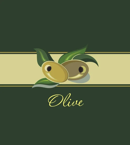 Vector Banner Ripe Green Olives — Stock Vector
