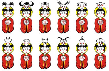 Çince Zodyak simgeleri ile kız