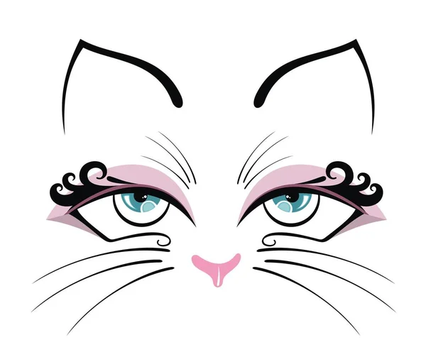 蓝眼睛可爱的猫矢量设计 — 图库矢量图片
