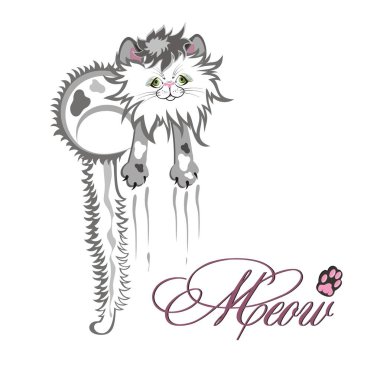 Kedi grafik. Hayvan illüstrasyon