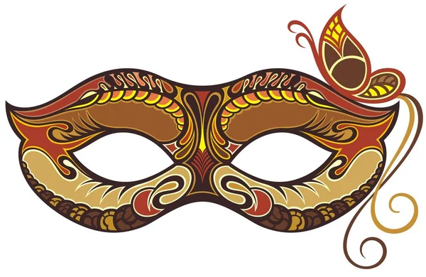 Venetian Carnival Mask Butterfly — Stock Vector