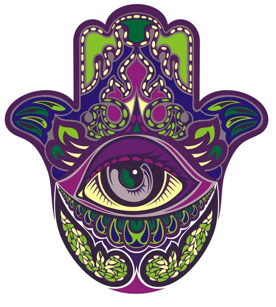 Illustratie Van Een Hamsa Hand Symbool — Stockvector