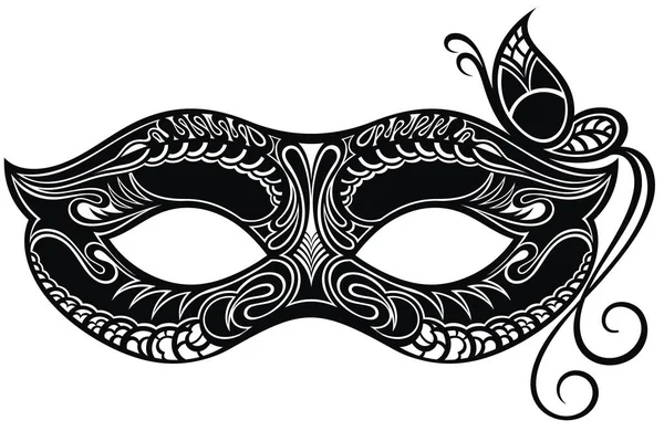 蝶の美しいマスク ベニスのカーニバルのロゴ — ストックベクタ