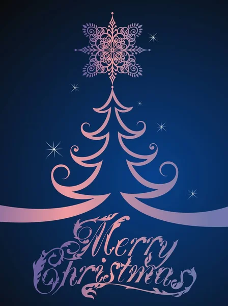 Vector Illustration Christmas Background Christmas Tree — Stock Vector