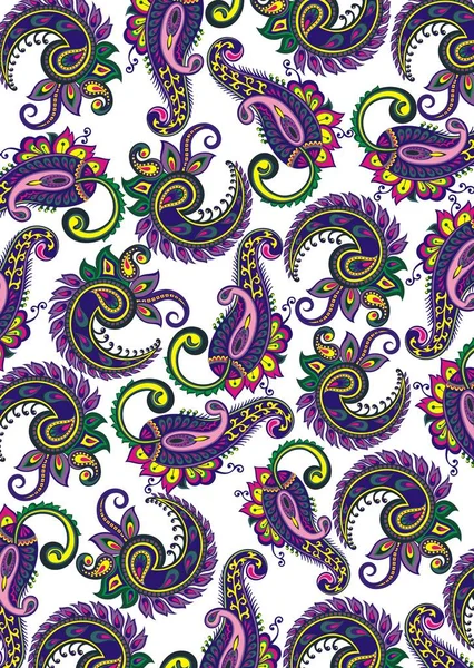 Traditional Paisley Pattern White — Stock Vector
