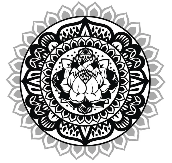 Lotus Vektör Simgesi Çiçek Simgesi Mandala — Stok Vektör