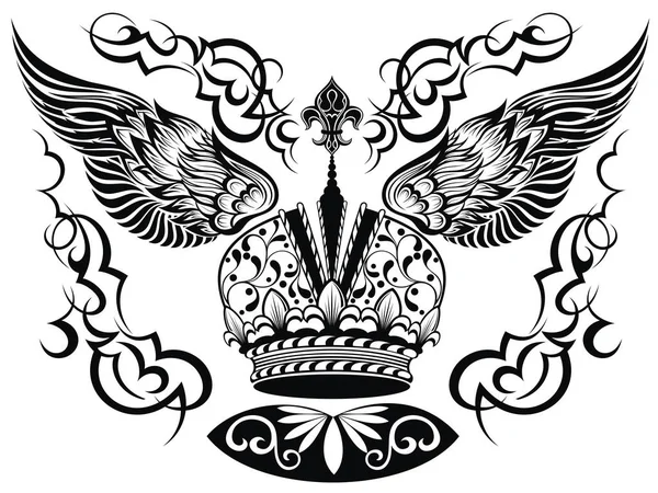 Corona Imperial Elemento Para Logotipo Diseño Emblema Tatuaje — Vector de stock