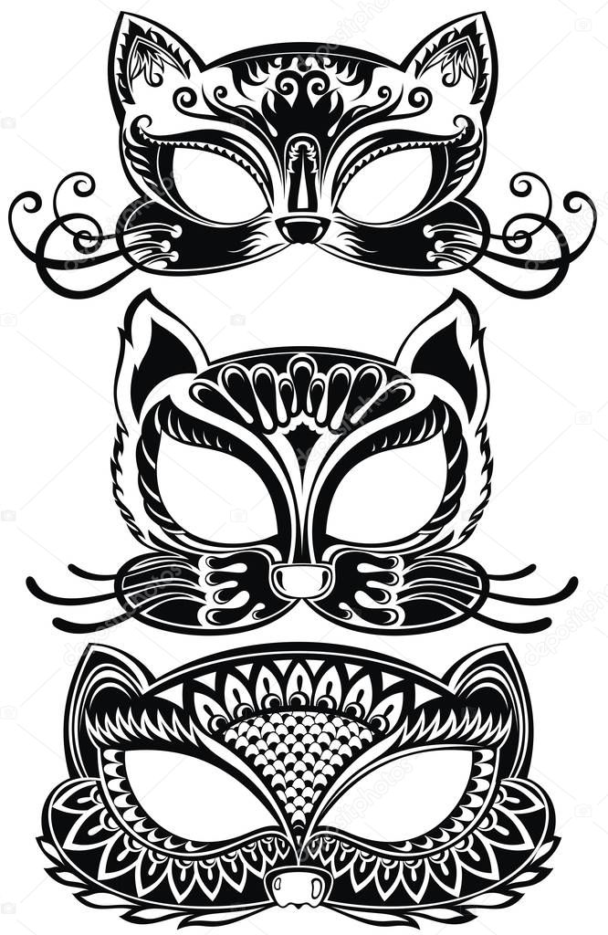 Venetian painted carnival face masks