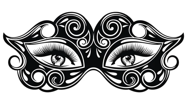 Elegante Máscara Carnaval Con Hermosos Ojos Mujer Sexy — Vector de stock