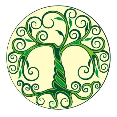  Ağaç logo illüstrasyon. Vektör siluet 