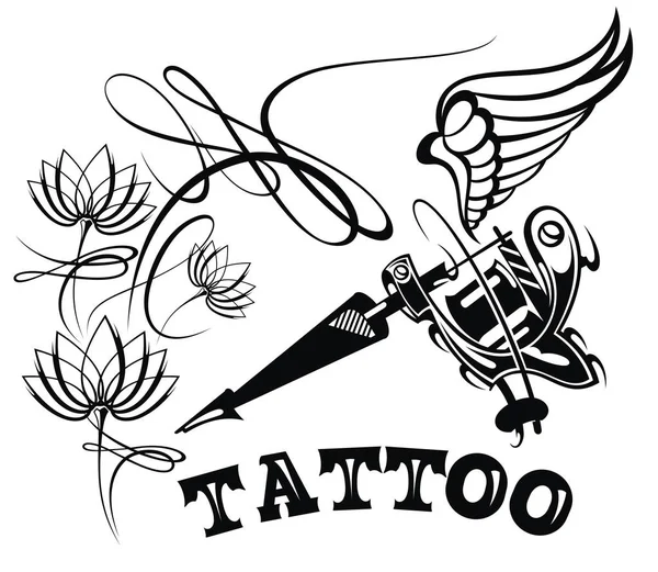 Szablon Logo Studio Tatuażu Emblematy Stylizowane Wektor — Wektor stockowy