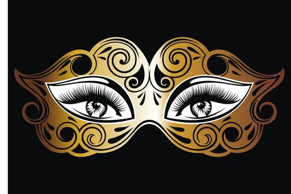 Карнавал Венецианской Маски Женскими Глазами — стоковый вектор