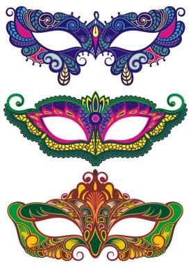 Karnaval maske. Koleksiyon için parti decoratio