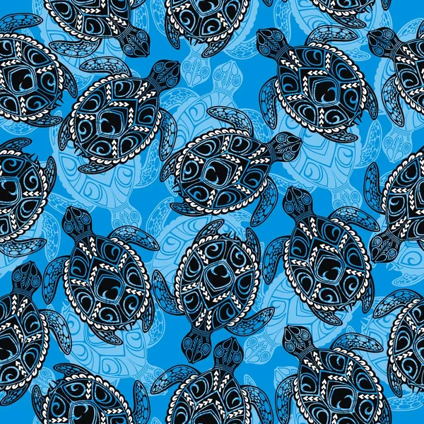 Seamless Pattern Turtle Banner Turtles — Stock Vector