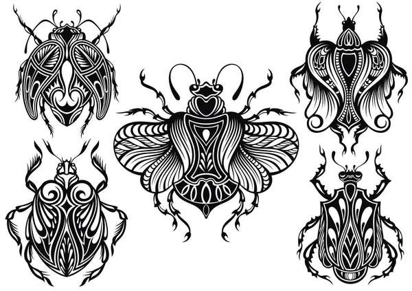 Insekter Illustration Buggar Samling — Stock vektor