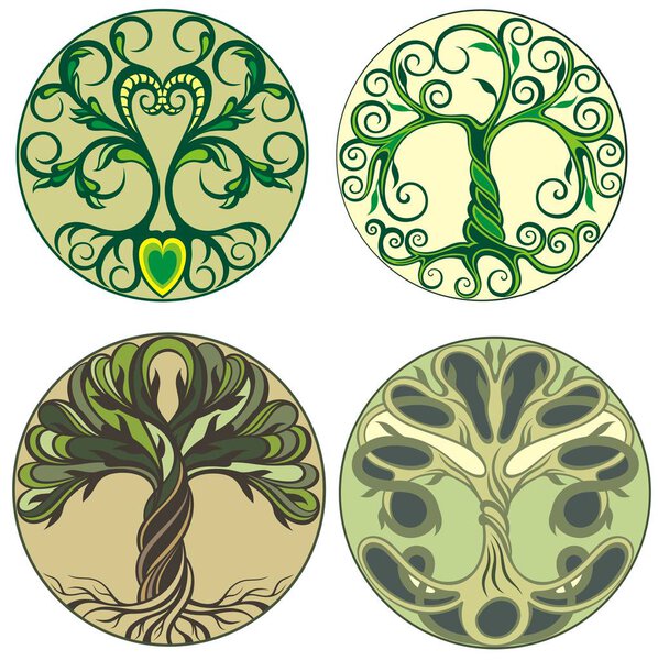 Abstract vibrant tree logo design
