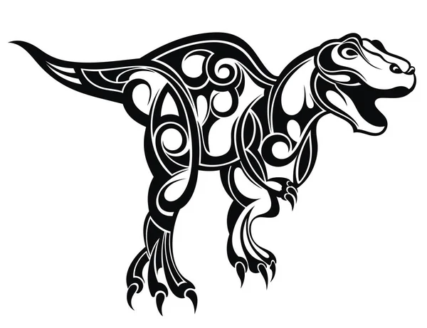 Dinosaurio Dinosaurio Ornamental Decorativo Para Diseño — Vector de stock