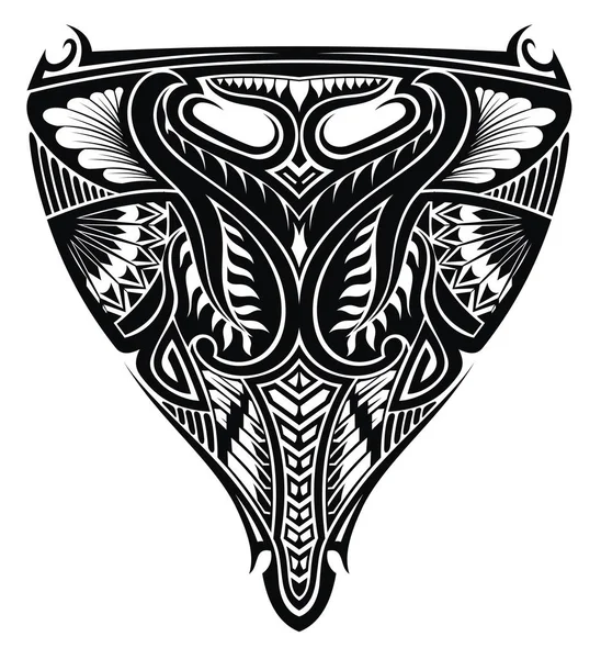 Adornos Estilo Maorí Blanco Negro Diseño Tatuaje Ilustración Decorativa Vectorial — Vector de stock