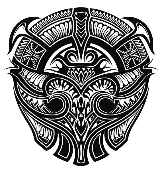 Tatuaggio Blackwork Disegno Del Tatuaggio Tribale Bianco Nero — Vettoriale Stock