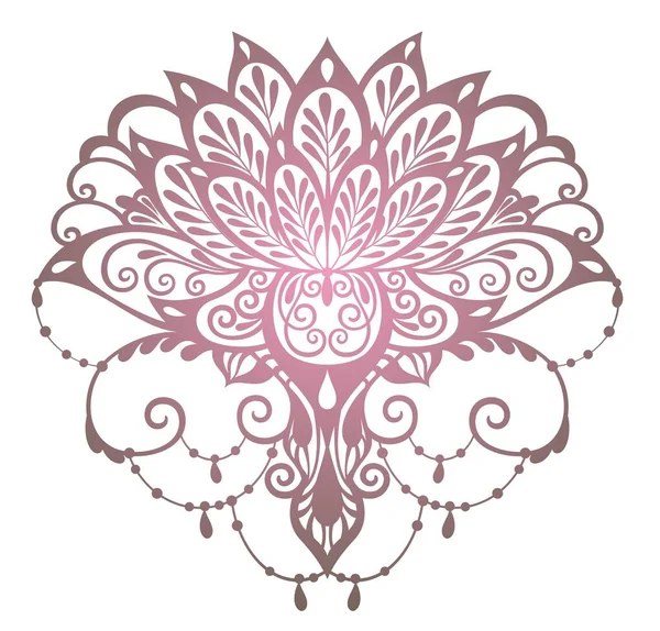 Άνθος Λωτού Mehndi Για Henna Σχεδίασης Και Τατουάζ Διακόσμηση Έθνικ — Διανυσματικό Αρχείο