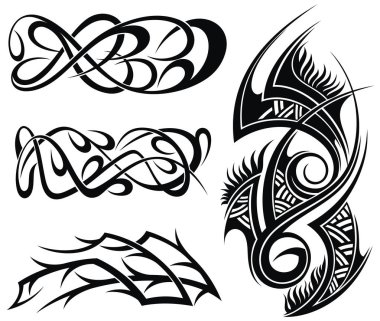 Art deco öğeleri tasarımlar desen, sanat tribal dövme