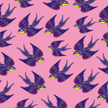  Pembe arka plan üzerinde Dikişsiz Desen Yutma