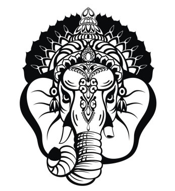  Lord Ganesha. Hindistan Ganesh Chaturthi festivali için Lord Ganpati arka plan İllüstrasyon 
