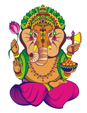 Lord Ganesha yaratıcı vektör illüstrasyon