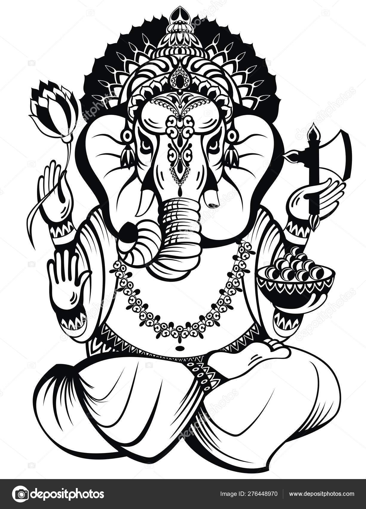Illustration Lord Ganpati Background Ganesh Chaturthi Stock Vector Image by  ©Ksyshakiss #276448970