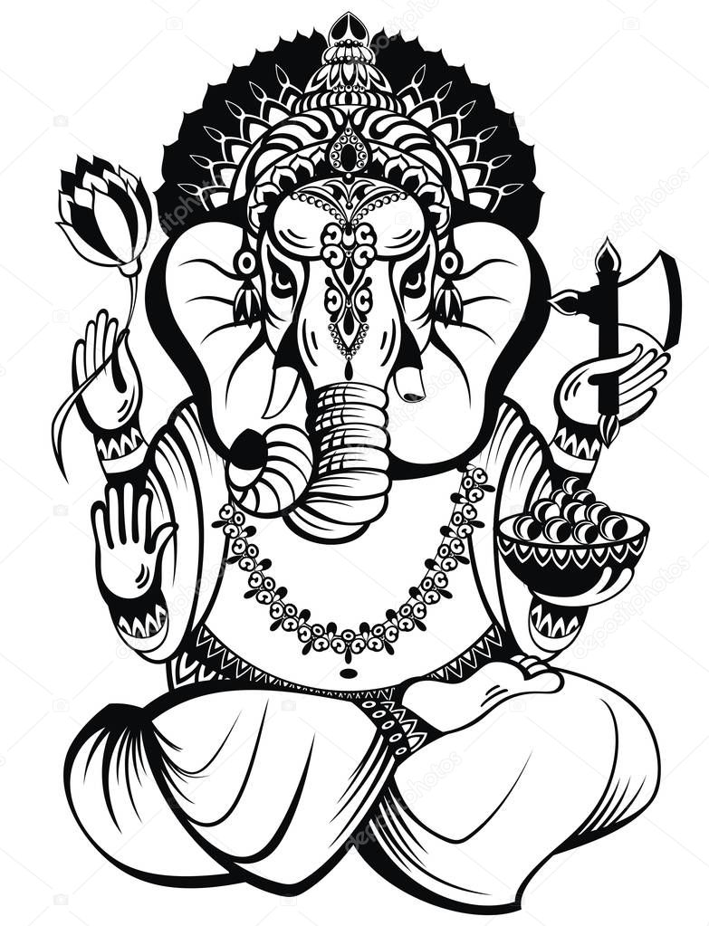 Illustration of Lord Ganpati background for Ganesh Chaturthi 