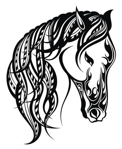 Retrato Cavalo Símbolo Animal — Vetor de Stock