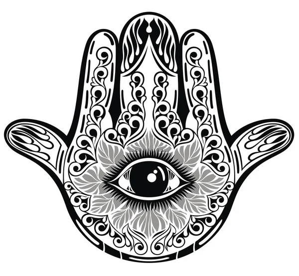 Hamsa Tangan Fatima Gambar Vektor - Stok Vektor