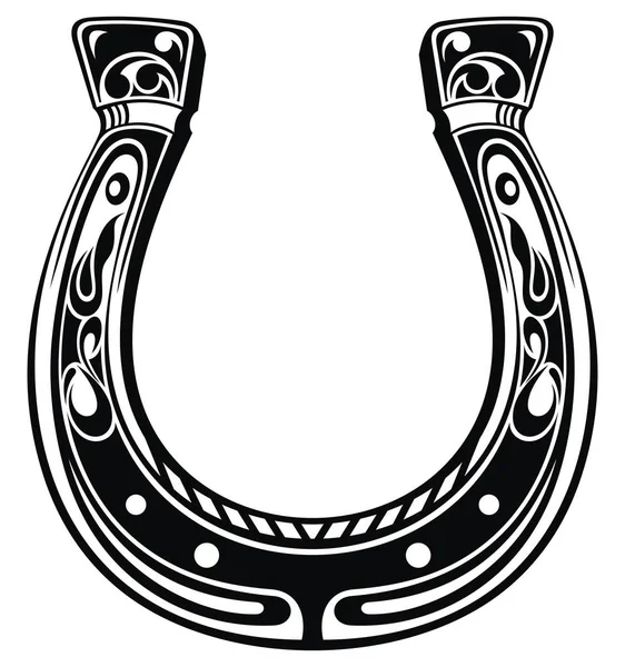 Bonne Chance Lucky Horseshoe Modèle Vectoriel Fer Cheval — Image vectorielle