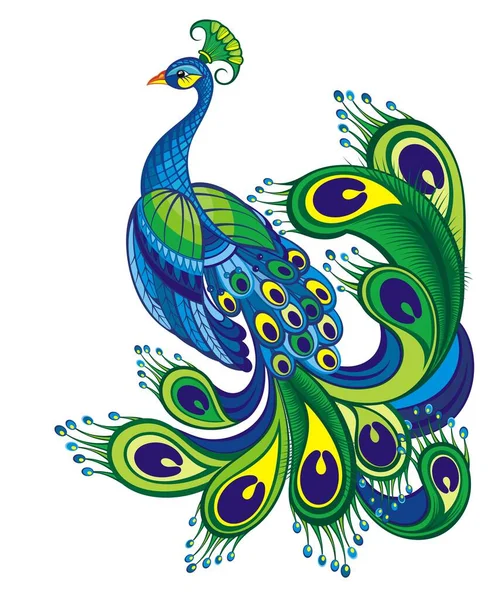 Pavo Real Símbolo Pájaro Fondo Vectorial — Archivo Imágenes Vectoriales