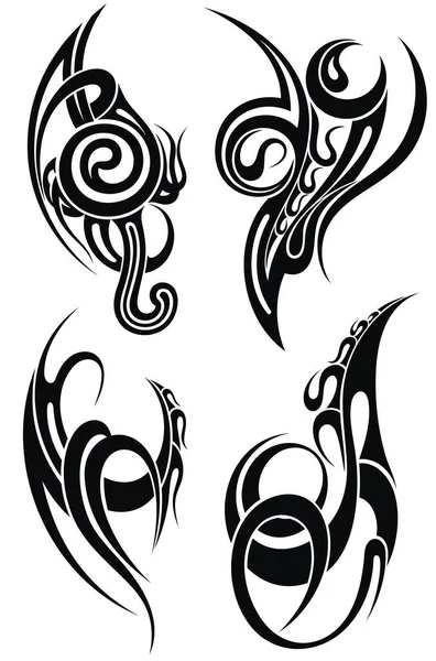 Tetování Kmenového Umění Tetování Kmenový Abstraktní Prvek Pro Rukáv Paže — Stockový vektor