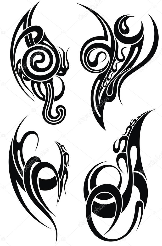Tribal art tattoo. Tattoo  tribal abstract element for sleeve, arm ,shoulder tattoo fantasy pattern vector