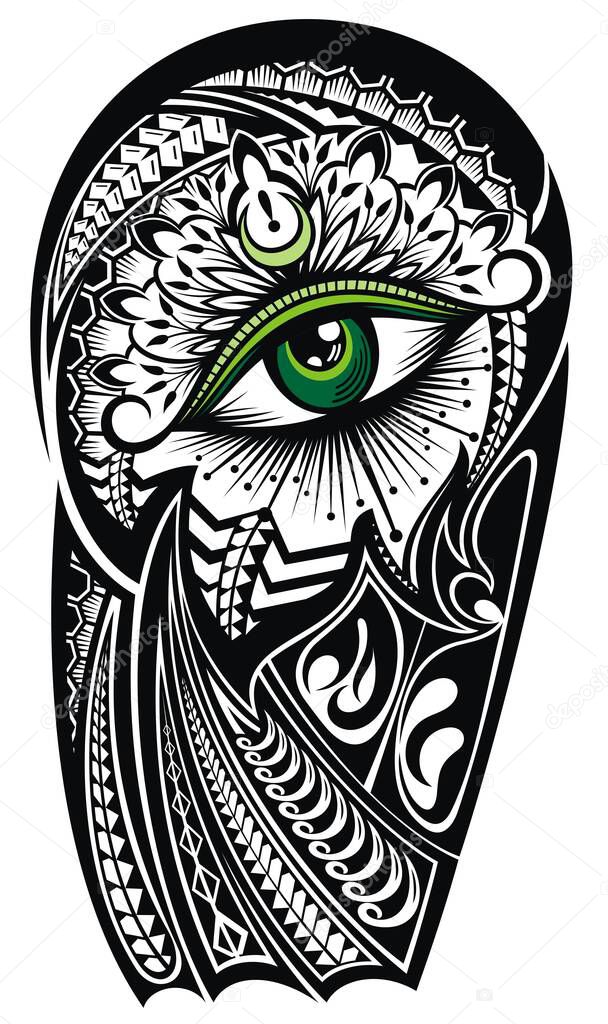 Eye symbol. Vision of Providence.Tattoo design with eye