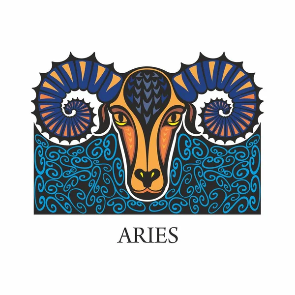 Sinal Horóscopo Zodiacal Aries Vetorial —  Vetores de Stock