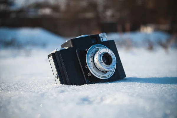 Oude vintage Sovjet-camera — Stockfoto