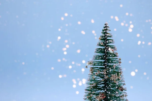 Fundo Natal Árvore Natal Árvore Ano Novo Com Decorações Luzes — Fotografia de Stock