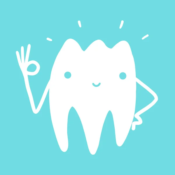 A cartoon fun tooth for the logo of the dental clinic — Stock Photo, Image