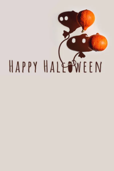 Las Calabazas Sus Sombras Son Como Globos Hilo Concepto Halloween — Foto de Stock