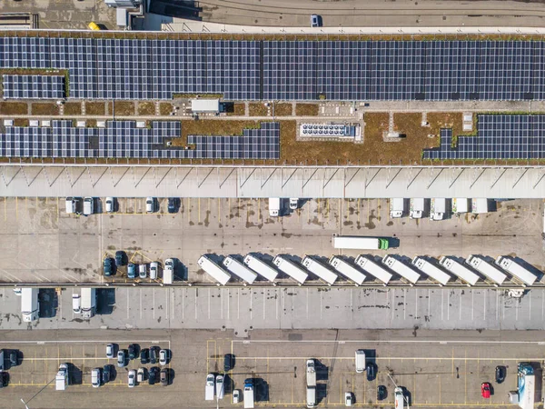 Vista Aerea Del Molo Del Camion Nozione Logistica Urbana — Foto Stock