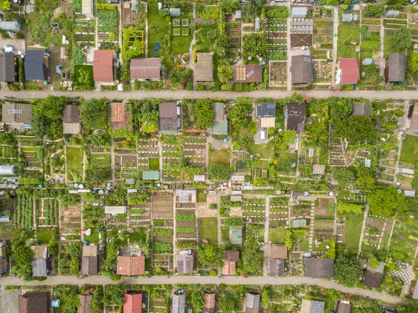 Flygfoto Över Tilldelningar Schweiz Begreppet Stadsträdgårdsodling — Stockfoto