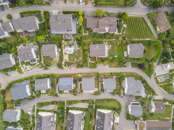 Vista Aérea Las Parcelas Suiza Concepto Jardinería Urbana —  Fotos de Stock