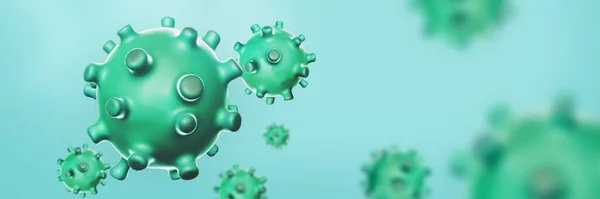Вирус Зеленый Covid Коронный Вирус Рендеринг — стоковое фото