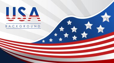 Usa Bayrak Arkaplan Vektörü şablonu.
